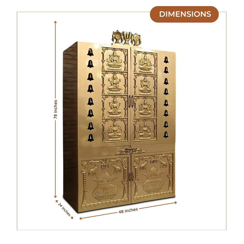  Chandrika Teak Wood Mandap (Gold)  dimensions 