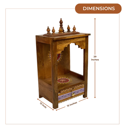 Chitraksha Sheesham Wood Mandir (Teak) Dimensions