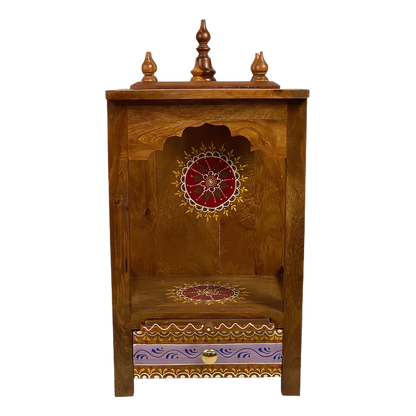 Chitraksha Sheesham Wood Mandir (Teak) Front View