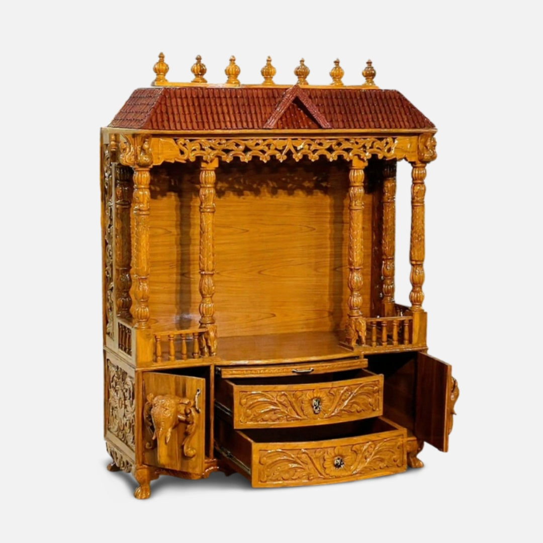 Chitraksha Teak Wood Mandap (Teak)  sideangle