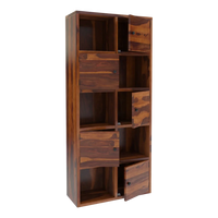 Classic Cubix Wood Book Shelf (Teak) side view