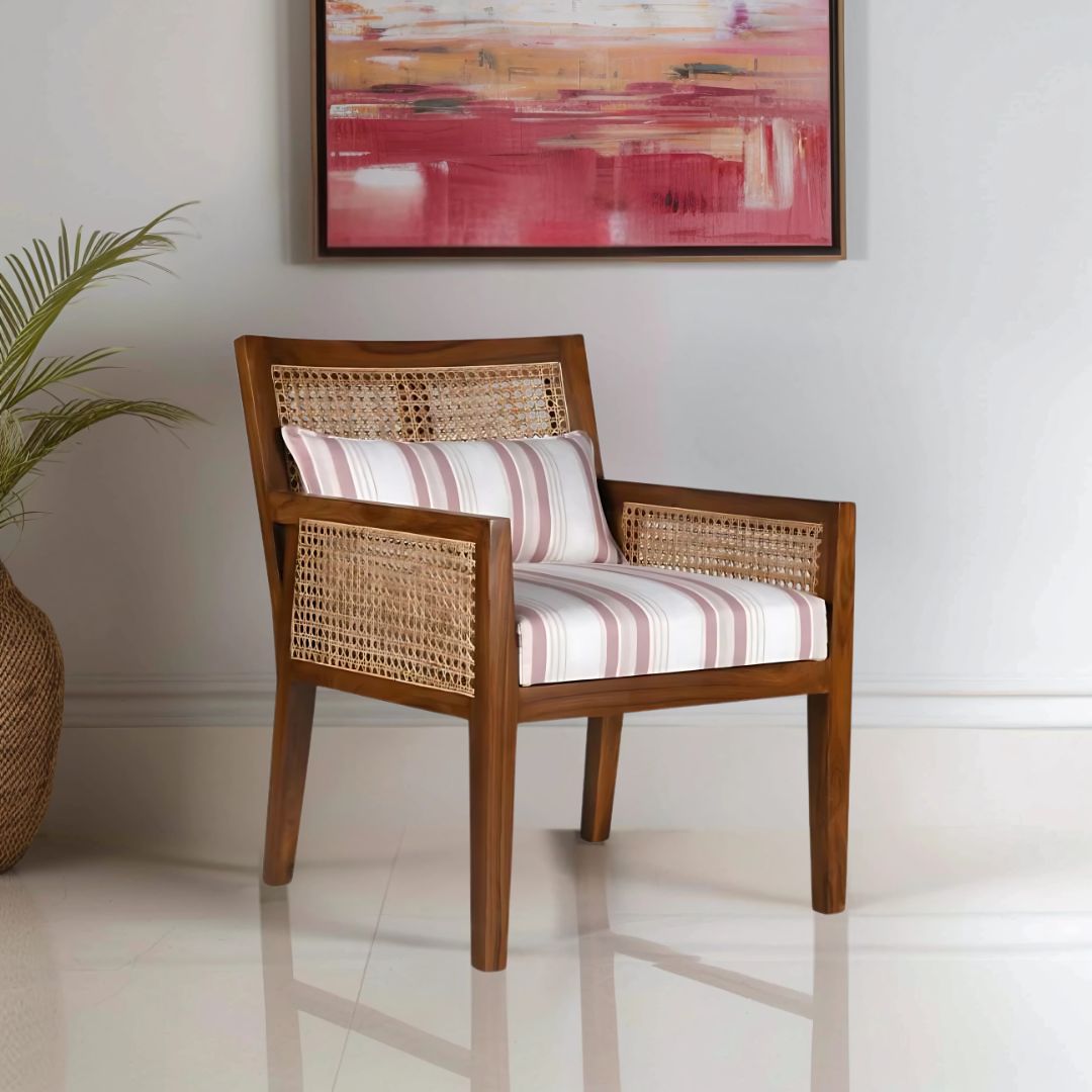 Coastal Teak Wood Lounge Chair (Teak) lifestyle view 