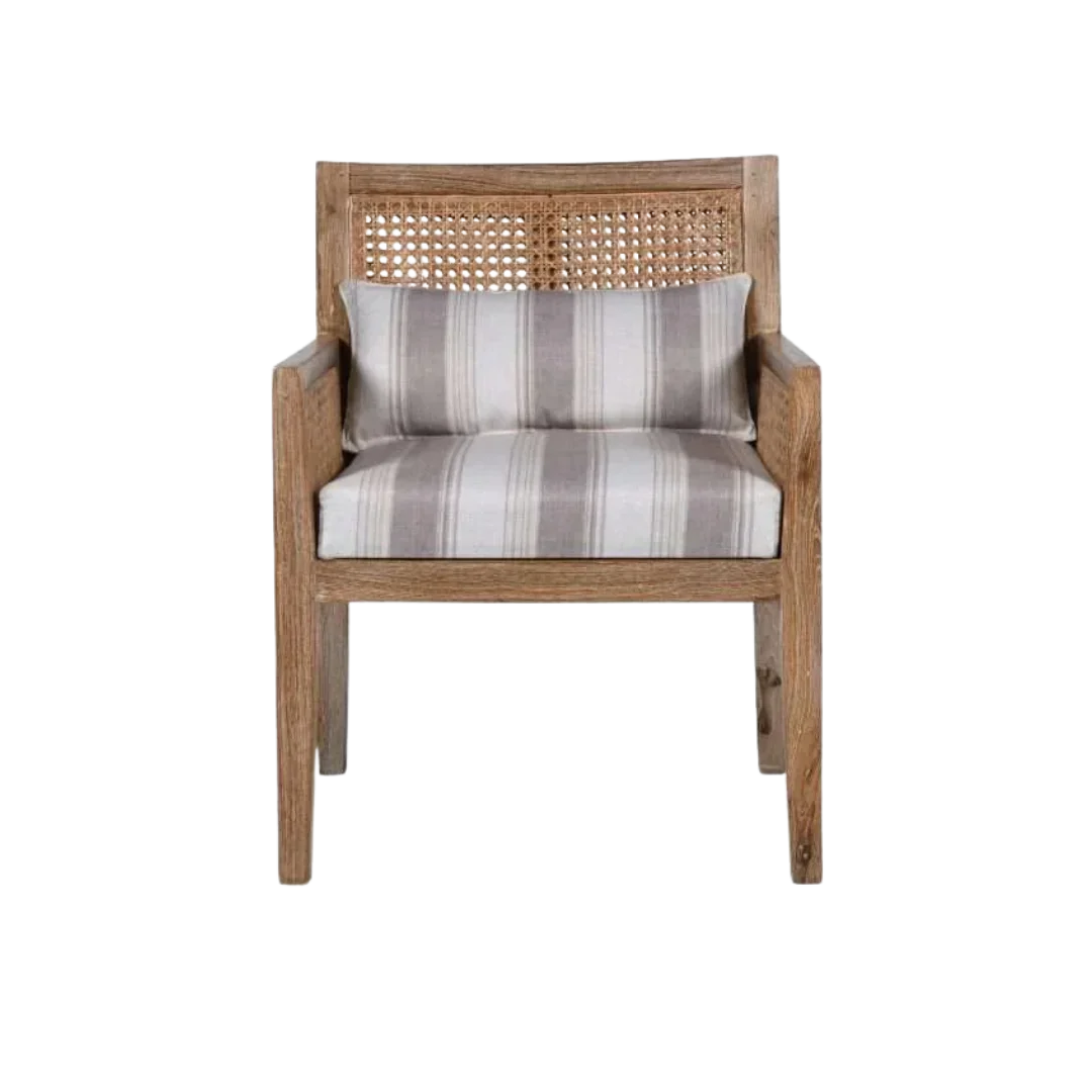 Coastal Teak Wood Lounge Chair Antique White