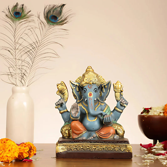 Colorful Sitting Ganesha Idol lifestyle view