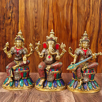 Colorful Stonework Brass Idol Set lifestyle view