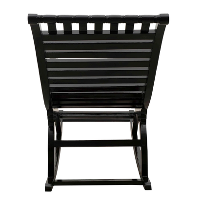 Colorodo Teak Wood Rocking Chair in Black color back view