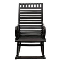 Colorodo Teak Wood Rocking Chair in Black color front view