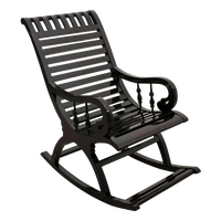Colorodo Teak Wood Rocking Chair in Black color 45° side view
