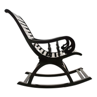 Colorodo Teak Wood Rocking Chair in Black color side view