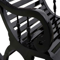 Colorodo Teak Wood Rocking Chair in Black color zoom view