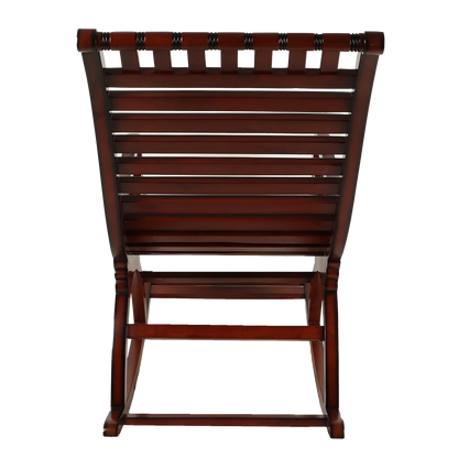 Colorodo Teak Wood Rocking Chair in Brown color back view