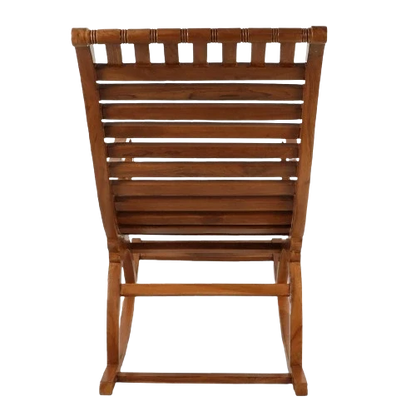 Colorodo Teak Wood Rocking Chair in Teak color back view