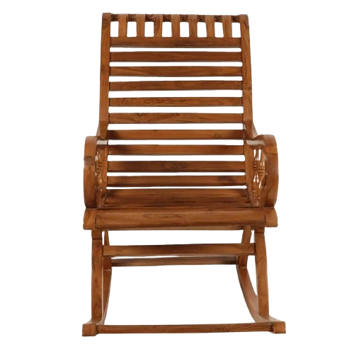 Colorodo Teak Wood Rocking Chair in Teak color front view