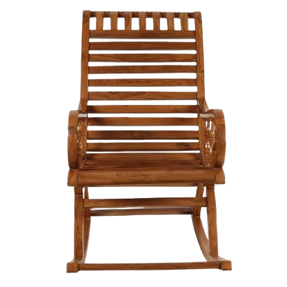Colorodo Teak Wood Rocking Chair in Teak color front view