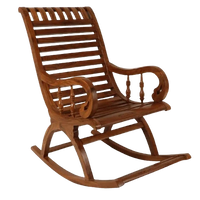 Colorodo Teak Wood Rocking Chair in Teak color 45° side view