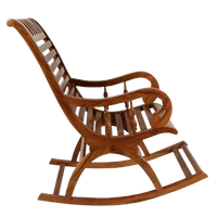 Colorodo Teak Wood Rocking Chair in Teak color side view