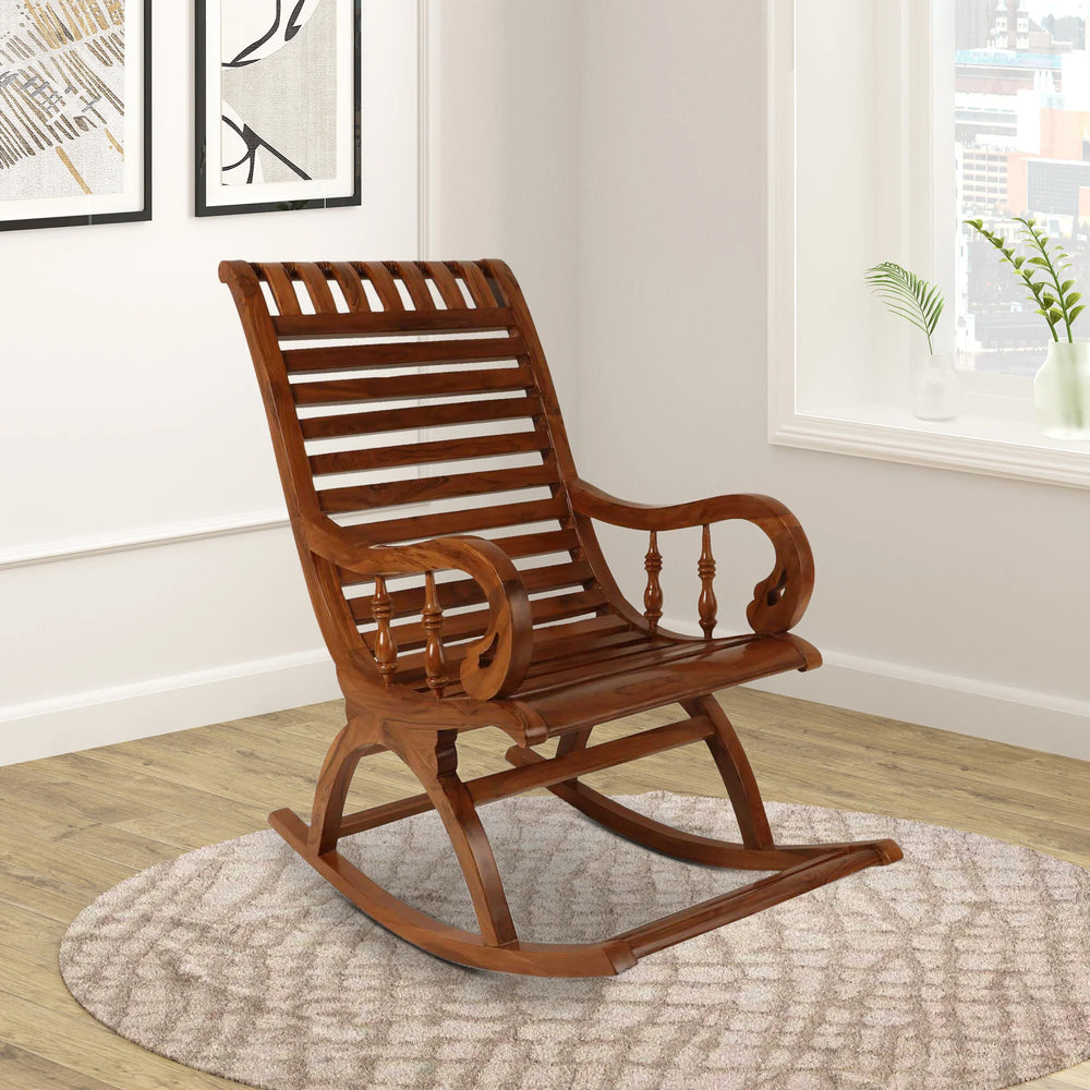 Colorodo Teak Wood Rocking Chair lifestyle view