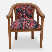 Comfy Teak Wood Arm Chair (Brown) Front  view 