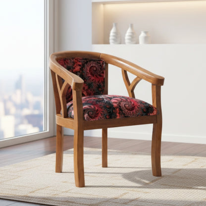 Comfy Teak Wood Arm Chair (Brown) lifestyle view 
