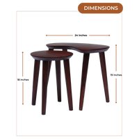 Convo Teak Wood Coffee Table (Brown) Dimensions