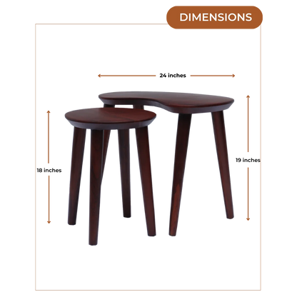 Convo Teak Wood Coffee Table (Brown) Dimensions