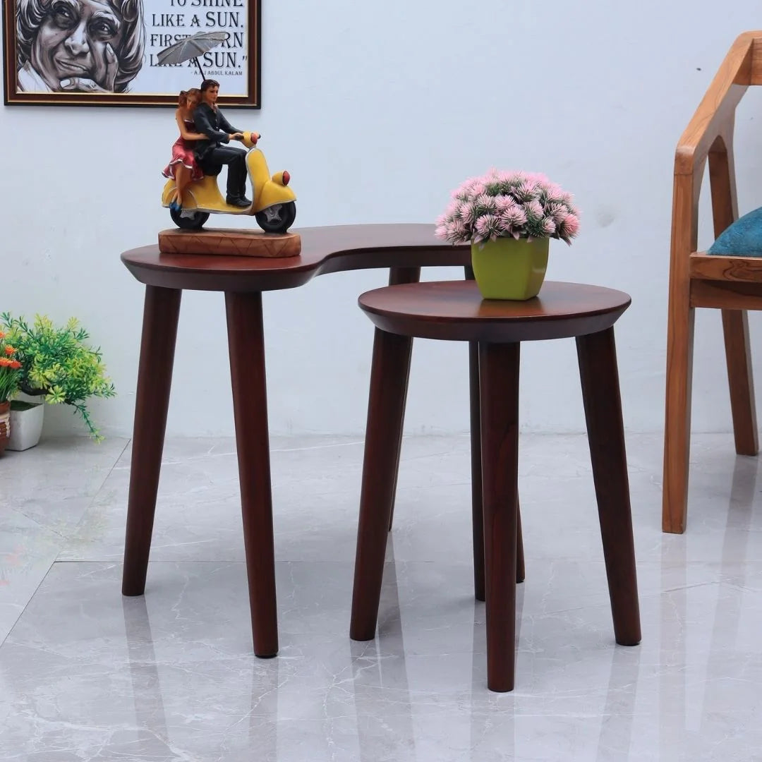 Convo Teak Wood Coffee Table Brown-lifestyle image