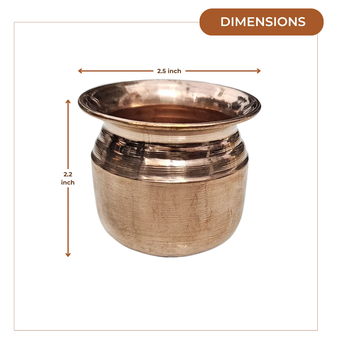 Copper Pooja Kalash dimensions