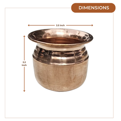 Copper Pooja Kalash dimensions