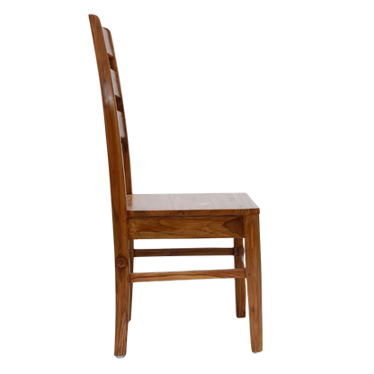 Cresta Teak Wood Dining Chair (Teak) Side Angle