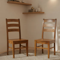 Cresta Teak Wood Dining Chair (Teak) lifestyel image 