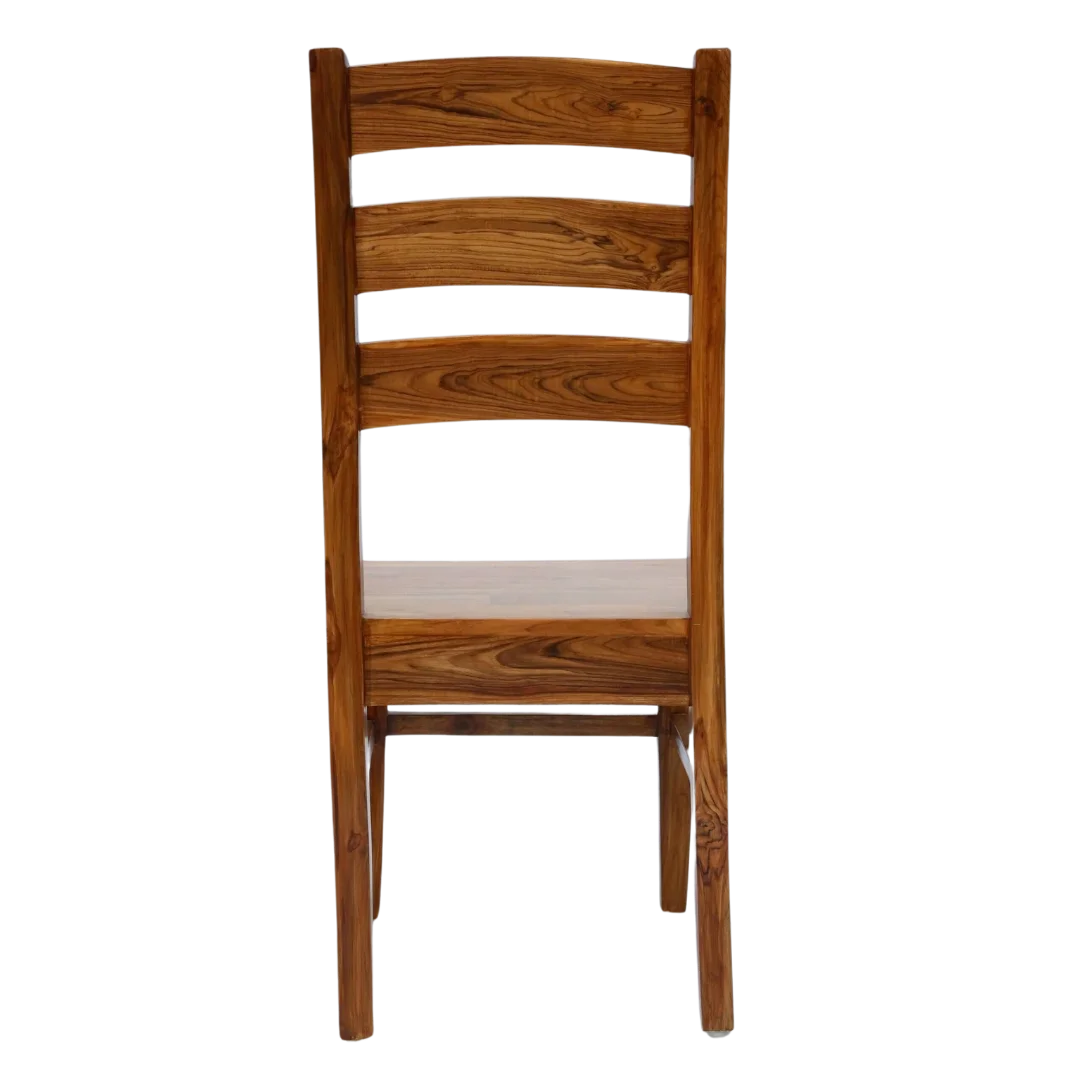 Cresta Teak Wood Dining Chair (Teak) Back VIew