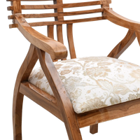 Cubico Modern Upholstered Armchair with Tapered Legs in Teak Biege color zoom view seat