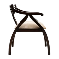 Cubico Modern Upholstered Armchair with Tapered Legs in Brown Silver color side view