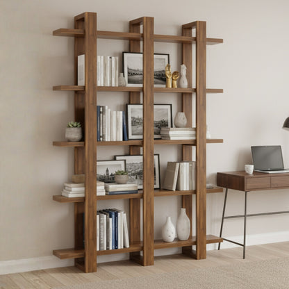Cubria Teak Wood Book Shelf (Teak) lifestyle view 