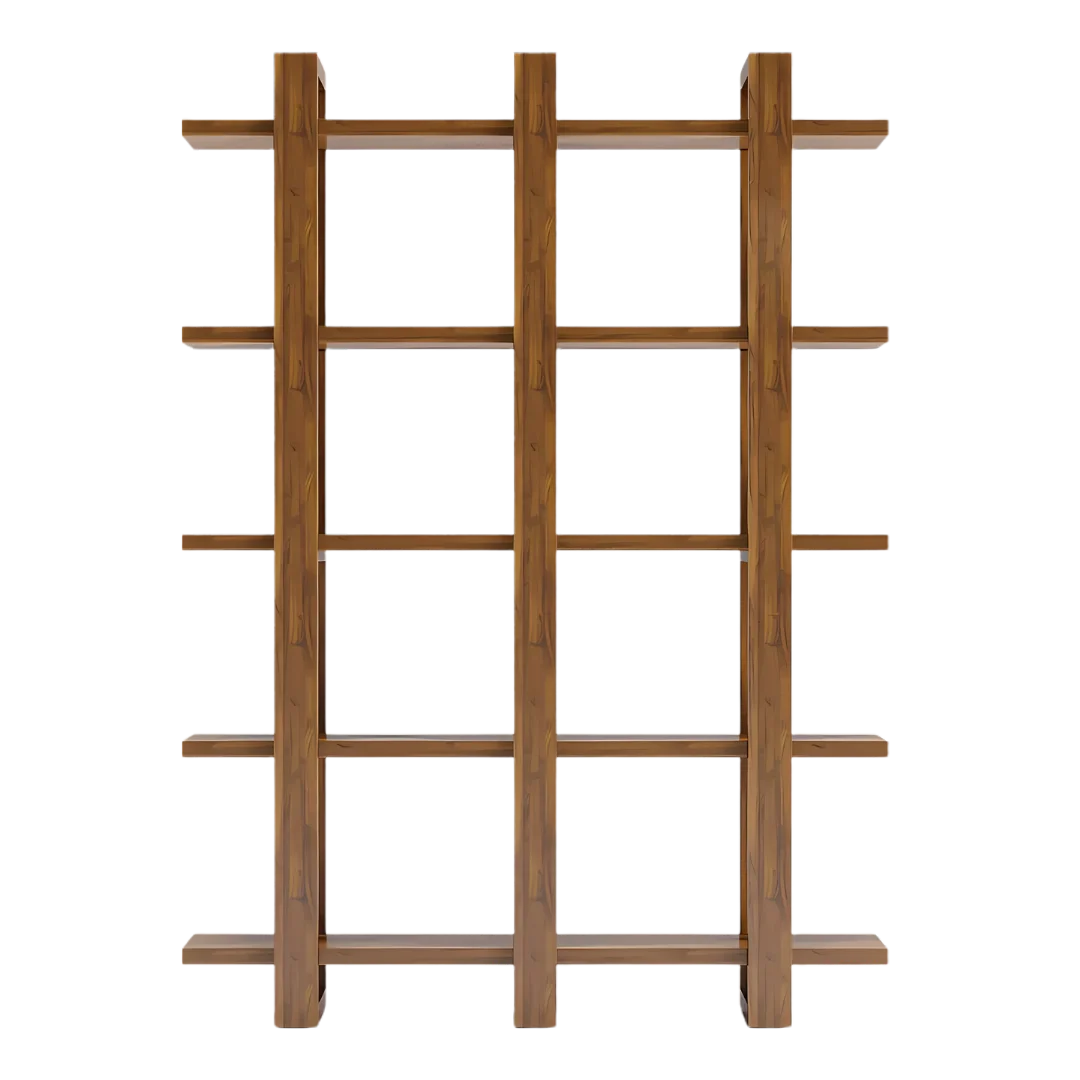 Cubria Wood Book Shelf (Teak) Front view