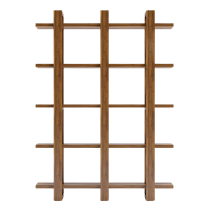 Cubria Wood Book Shelf (Teak) Front view