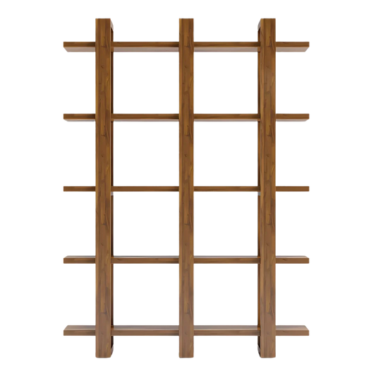 Cubria Wood Book Shelf (Teak) Front view