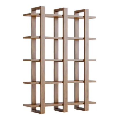 Cubria Wood Book Shelf (Teak) side angle 
