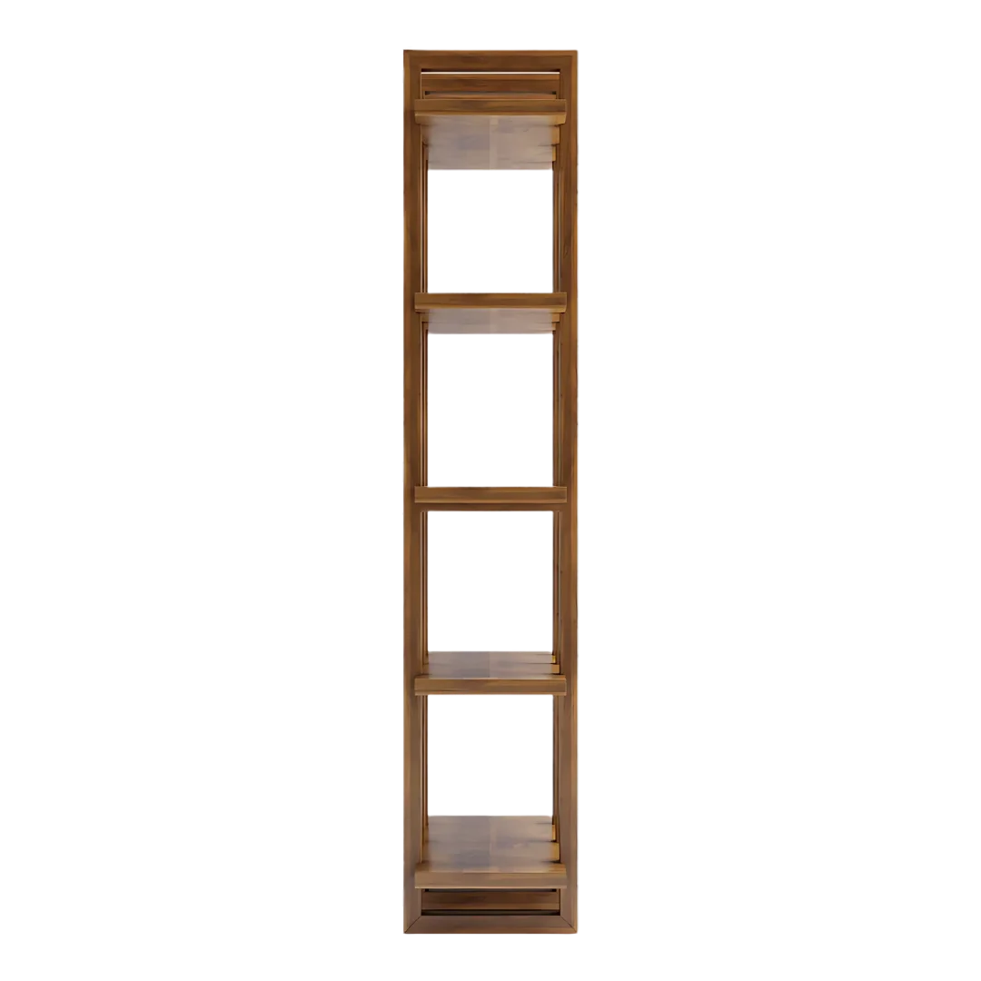 Cubria Wood Book Shelf (Teak) side view