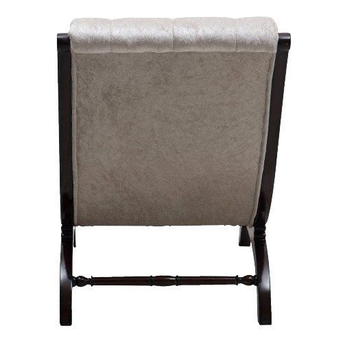 Butros Fabric Upholstered Aaram Chair with FootRest in Brown Silver color backside view