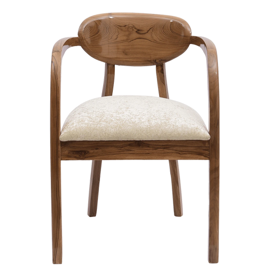 Abetos Teak Wood Arm Chair in Teak Biege color