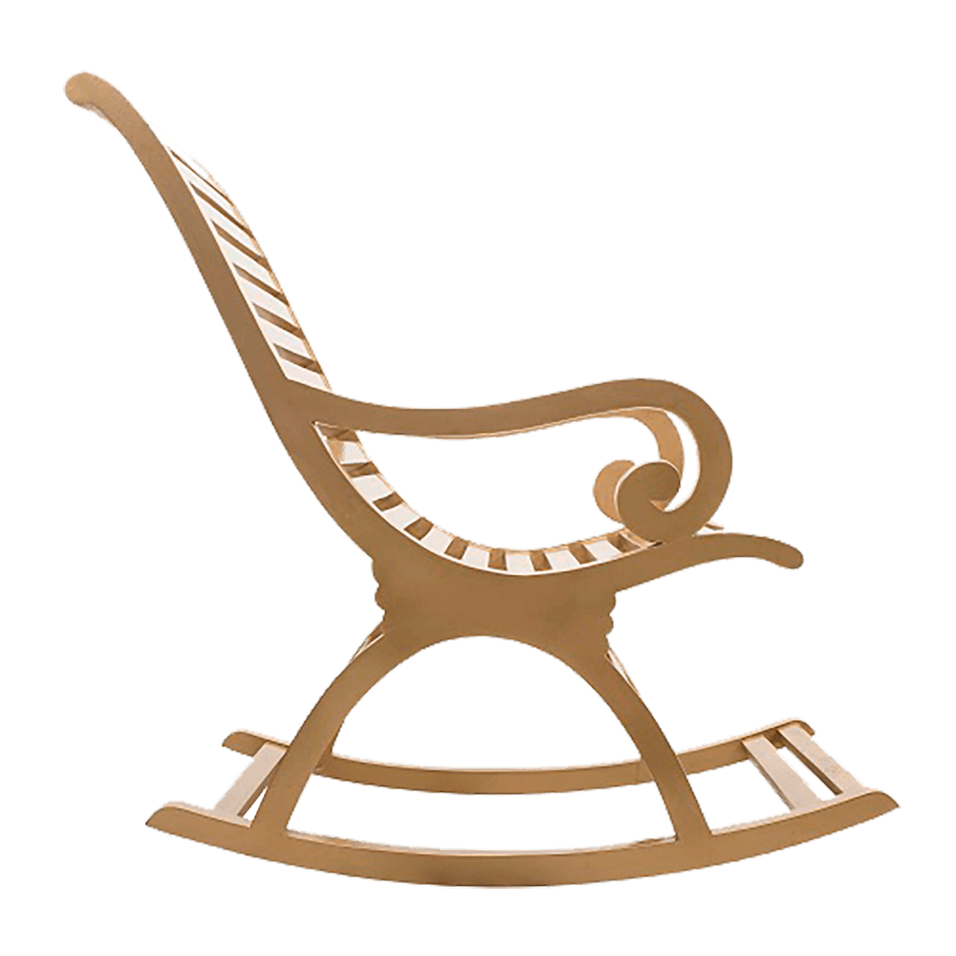 Boston Teak Wood Rocking Chair (Gold)