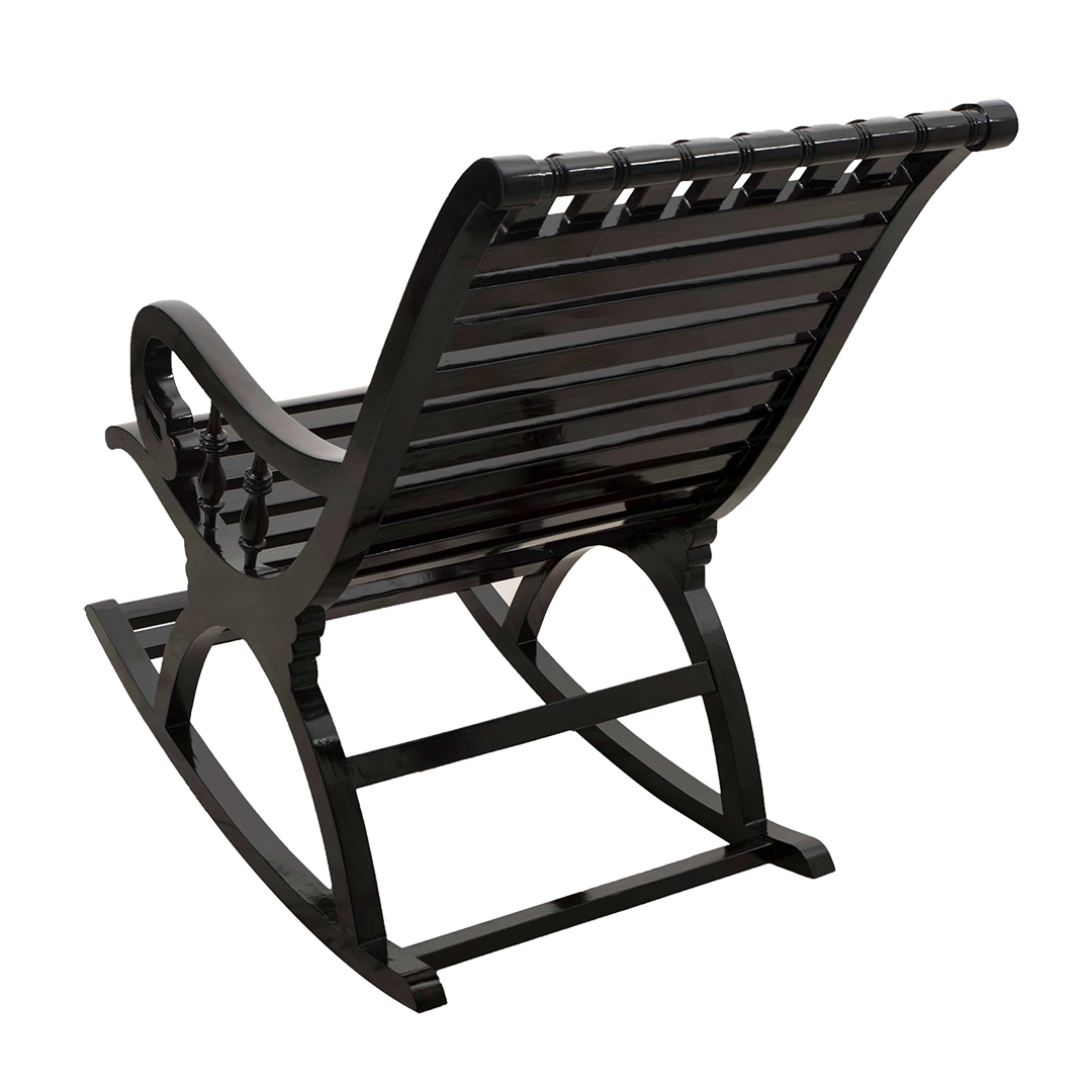 Colorodo Teak Wood Rocking Chair (Black)