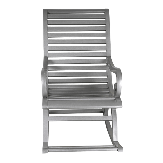 Boston Teak Wood Rocking Chair (Silver)