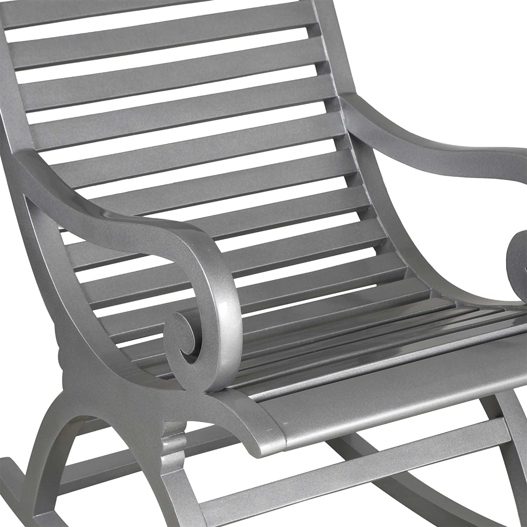 Boston Elegant Rocking Chair for Living Room (Silver)