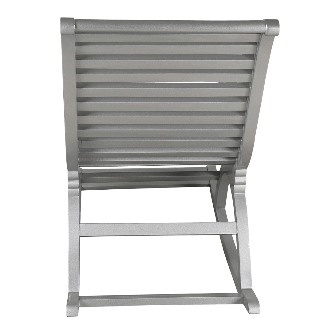 Boston Teak Wood Rocking Chair (Silver)