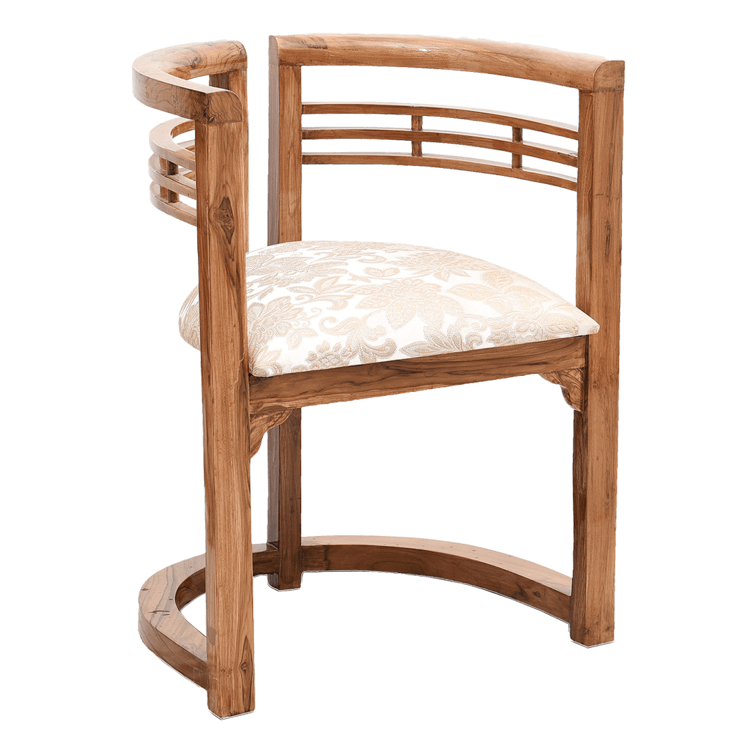Espino Teak Wood Living Room Chairs (Teak Beige)