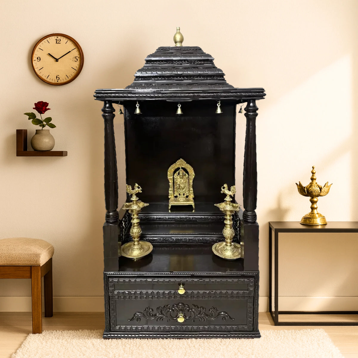 Dakshina Teak Wood Mandap (Dark Brown) lifesyle view