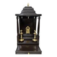 Dakshina Teak Wood Mandap (Dark Brown) open door view