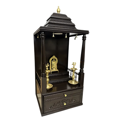 Dakshina Teak Wood Mandap (Dark Brown) side view